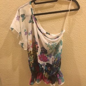 3 for $15 One shoulder colorful floral blouse